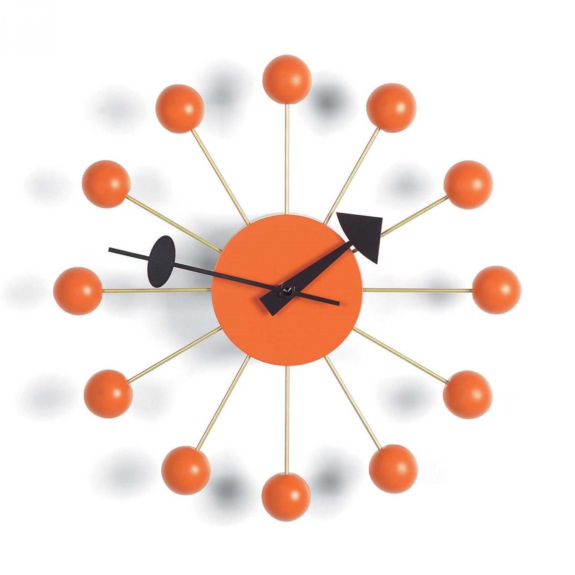 Ball Clock Wanduhr - orange Vitra